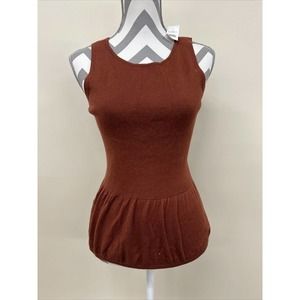 NWT Ann Taylor Loft Womens Sweater Tank Top Rust Color Sz Small FS Bnfts Charity
